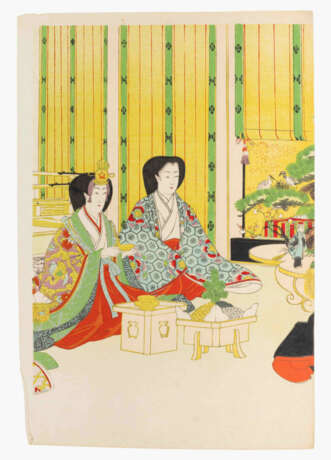 Lot: 2 Triptychen von Hashimoto Chikanobu (1838–1912) - фото 7