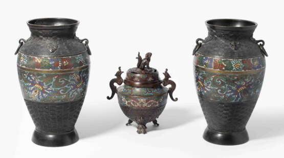 Lot: 3 Email Champlevé-Objekte - photo 1