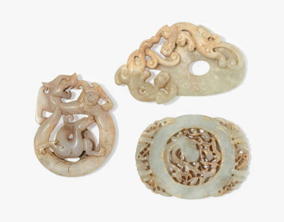 Lot: 3 Jade-Schnitzereien - photo 1
