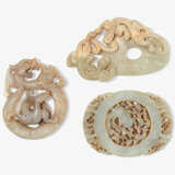 Lot: 3 Jade-Schnitzereien - photo 1