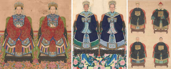 Lot: 3 höfische Ahnenporträts - photo 1
