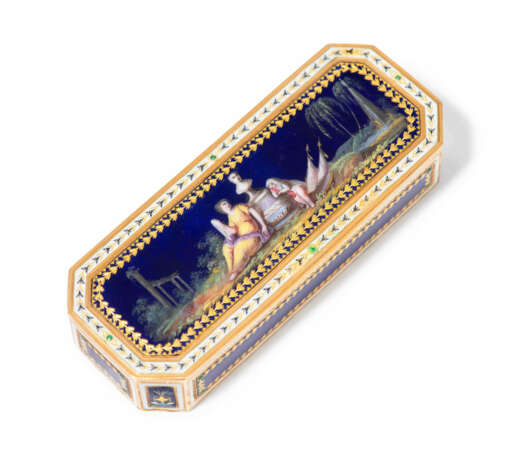 Golddose mit Emailmalerei, um 1800 - photo 2