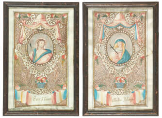1 Paar Spitzenbilder "Jesus und Maria"