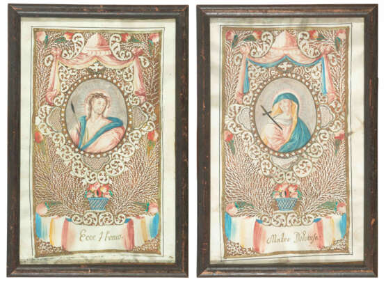 1 Paar Spitzenbilder "Jesus und Maria" - photo 1