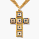 Saatperlen-Saphir-Kreuzanhänger mit Kette - фото 2