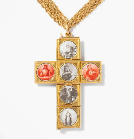 Saatperlen-Saphir-Kreuzanhänger mit Kette - фото 3
