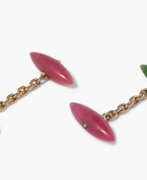 Bijoux. Nephrit-Rhodonit-Manschettenknöpfe