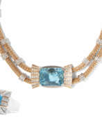 Bijoux. Aquamarin-Diamant-Collier mit passendem Ring