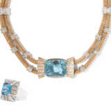 Aquamarin-Diamant-Collier mit passendem Ring - photo 1