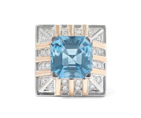Aquamarin-Diamant-Collier mit passendem Ring - photo 3