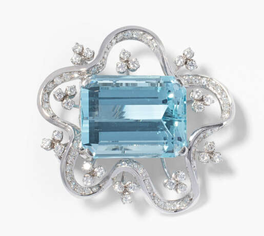 Aquamarin-Brillant-Brosche - фото 1