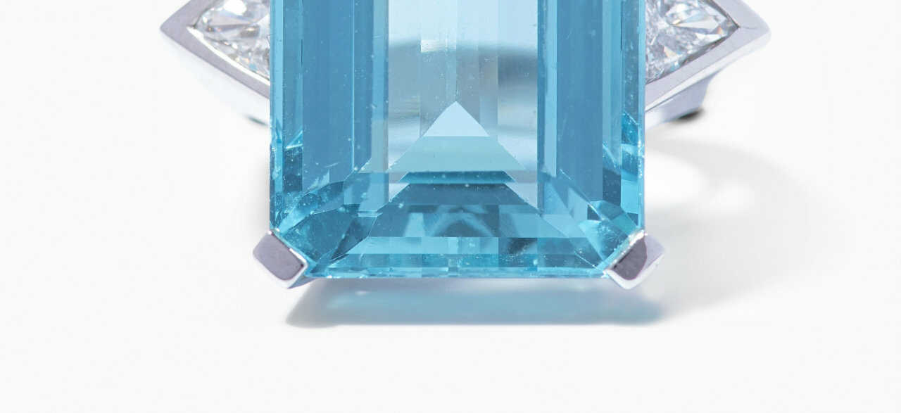 Aquamarin-Diamant-Ring