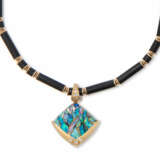 Pierre Fürbringer Ebenholz-Opal-Collier mit Anhänger - Foto 1