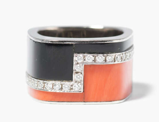 Binder Brillant-Korallen-Onyx-Ring - photo 1