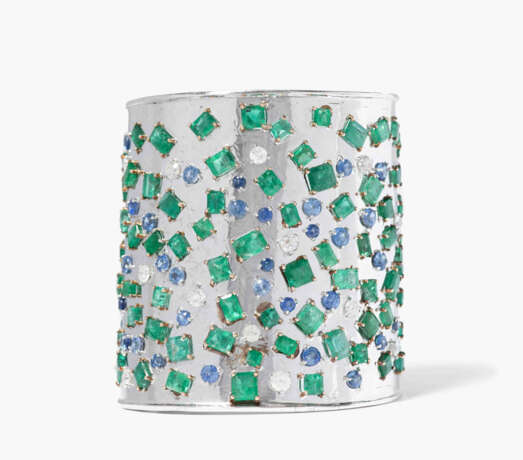 Smaragd-Saphir-Diamant-Armspange - фото 1