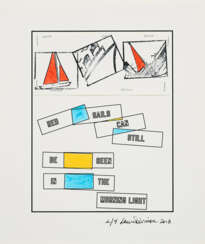 Lawrence Weiner. Red Sails Can Still be Seen in The Morning Light