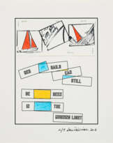 Lawrence Weiner. Red Sails Can Still be Seen in The Morning Light