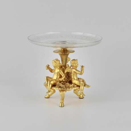Vase &agrave; fruits depoque Napoleon III ES CALIER DE CRISTAL PARIS. Gilded bronze brass Napoleon III At the turn of 19th -20th century - photo 3