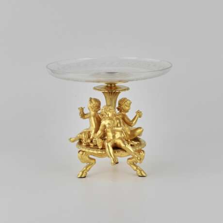 Vase &agrave; fruits depoque Napoleon III ES CALIER DE CRISTAL PARIS. Gilded bronze brass Napoleon III At the turn of 19th -20th century - photo 4