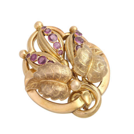 Brosche mit Amethysten, - Foto 3