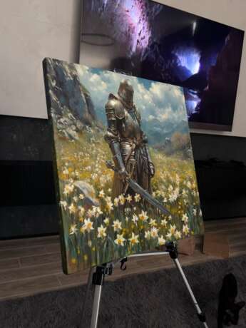 Картина рыцарь гор и цветов Евгения Дувакина Canvas Acrylic and oil Hyperrealism фантастический сюжет Russia 2025 - photo 3