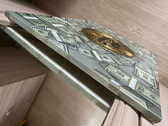 Современная картина золотое будущее Евгения Дувакина Canvas on the subframe Acrylic and oil биткоин абстрактная живопись Russia 2025 - photo 7