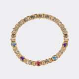 Bulgari. 'Parentesi' Goldcollier mit Farbedelsteinen. - фото 1