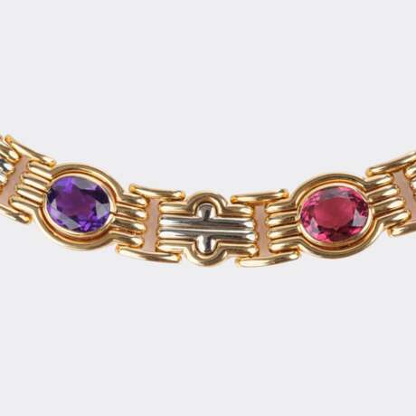 Bulgari. 'Parentesi' Goldcollier mit Farbedelsteinen. - фото 2