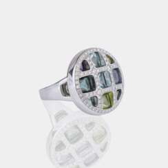 Cartier. Brillant Farbedelstein Ring 'Pasha'.