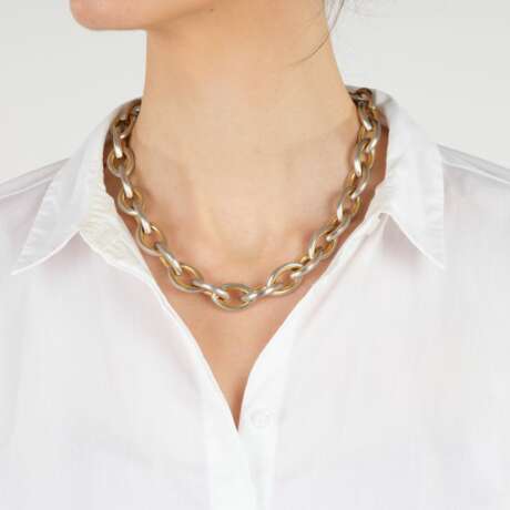 Isabelle Fa. Opulentes Platin Gold Collier 'Navette'. - фото 2