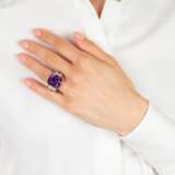 Marie-Catherine Sauvage. Amethyst Smaragd Cocktailring mit Brillant-Besatz. - фото 4