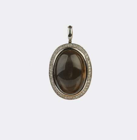 Juwelier Wempe. Großer Mondstein Brillant Anhänger. - Foto 1