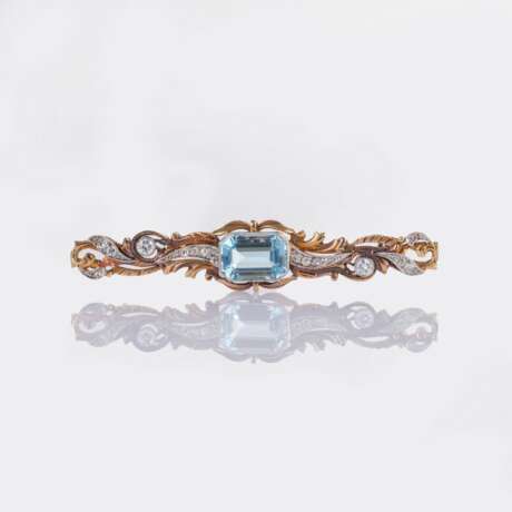 Aquamarin Diamant Brosche. - фото 1