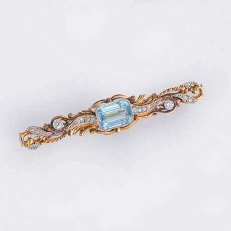 Aquamarin Diamant Brosche. - фото 2