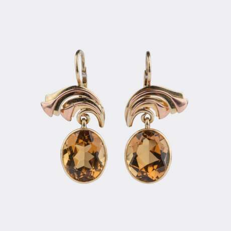 Citrin Schmuck-Set mit Anhänger und Paar Ohrhängern. - photo 2