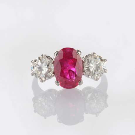 Natürlicher Rubin Brillant Ring. - photo 1