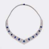 Hochkarätiges Gala-Collier mit Saphir- und Brillant-Besatz. - Foto 1