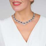 Hochkarätiges Gala-Collier mit Saphir- und Brillant-Besatz. - Foto 3