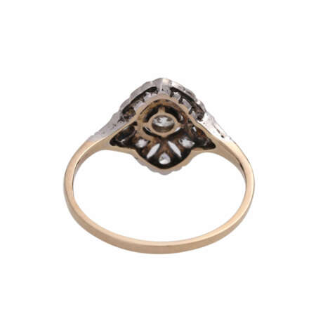 Art Déco Ring mit 9 Altschliffdiamanten, zusammen ca. 0,2 ct, - фото 4