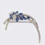 Saphir Diamant Brosche. - photo 1