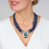 Mehrreihiges Saphir Collier mit Brillant Boulderopal Steckschließe. - Foto 3