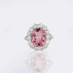 Eleganter Pink Turmalin Brillant Ring.