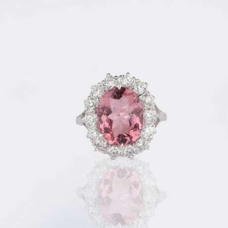 Eleganter Pink Turmalin Brillant Ring. - фото 1
