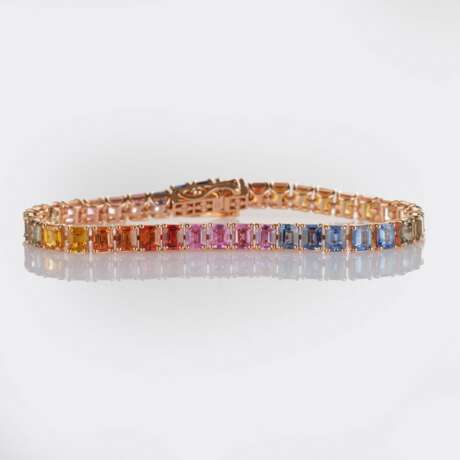 Mehrfarbiges Saphir Armband 'Rainbow'. - Foto 1