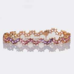 Turmalin Amethyst Armband mit Brillanten.