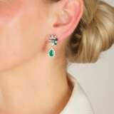 Paar hochfeiner Smaragd-Diamant Ohrringe. - photo 2