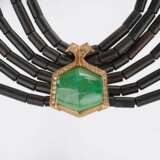Smaragd Brillant Centerpiece an ebonisiertem Holz-Collier. - photo 1