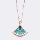 Elegante Kette mit fächerförmigem Turmalin und Türkis-Motiv. - photo 1