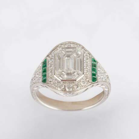 Diamant Smaragd Ring. - photo 2