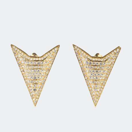 Christian Dior. Paar Triangel Ohrclips. - photo 1